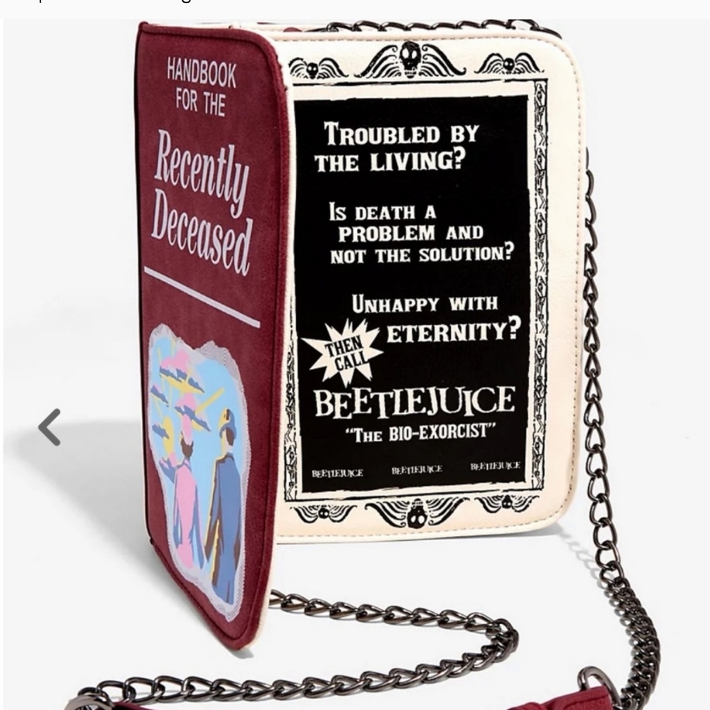 Beetlejuice Handbook for the Recently Deceased Purse bag crossbody NWT